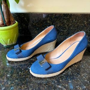 Salvatore Ferragamo Darly Espadrilles Canvas Wedge